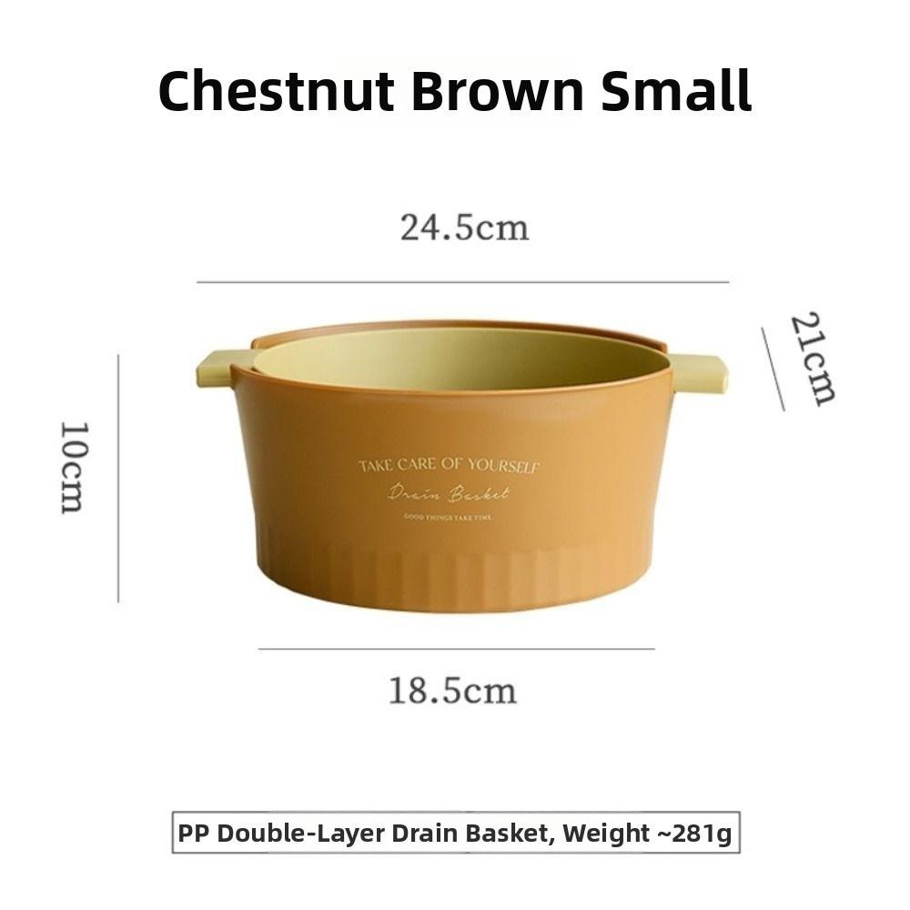 Large Fruit Vegetable Cleaning Basket Plastic Removable Washing Basin With Handle Double-layer Drainer Basket Kitchen Restaurant