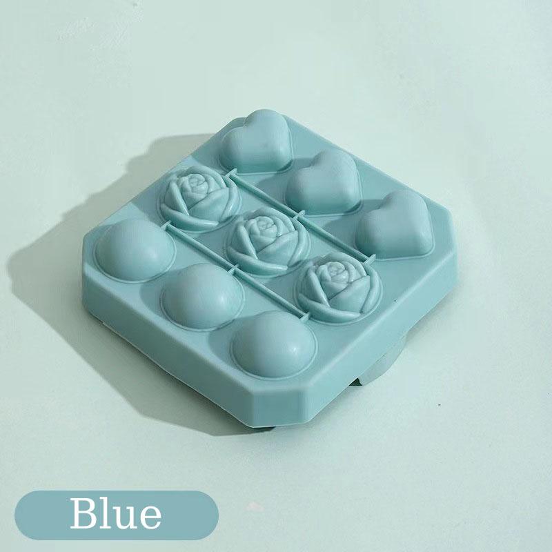 Silicone Molds Ice Cube Tray With Lid Rose Flower Heart Shape Reusable Ice Mold Bar Kitchen Accessories Ice Cream Maker Tool
