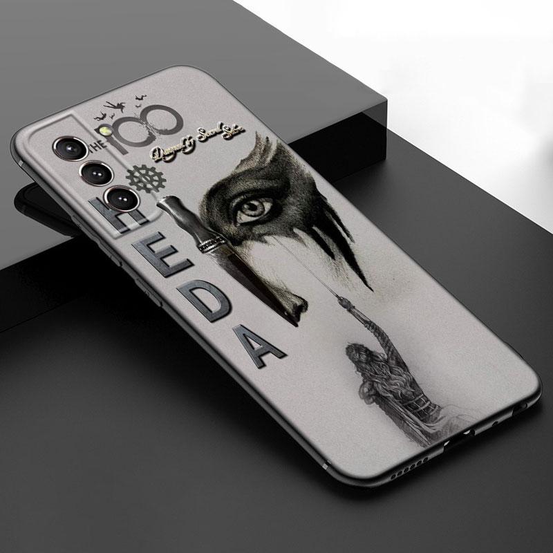 Heda Lexa The 100 Black Silicone Phone Case For Samsung Galaxy S23 S21 S20 FE S24 S22 Ultra S10E S10 S9 S8 Plus