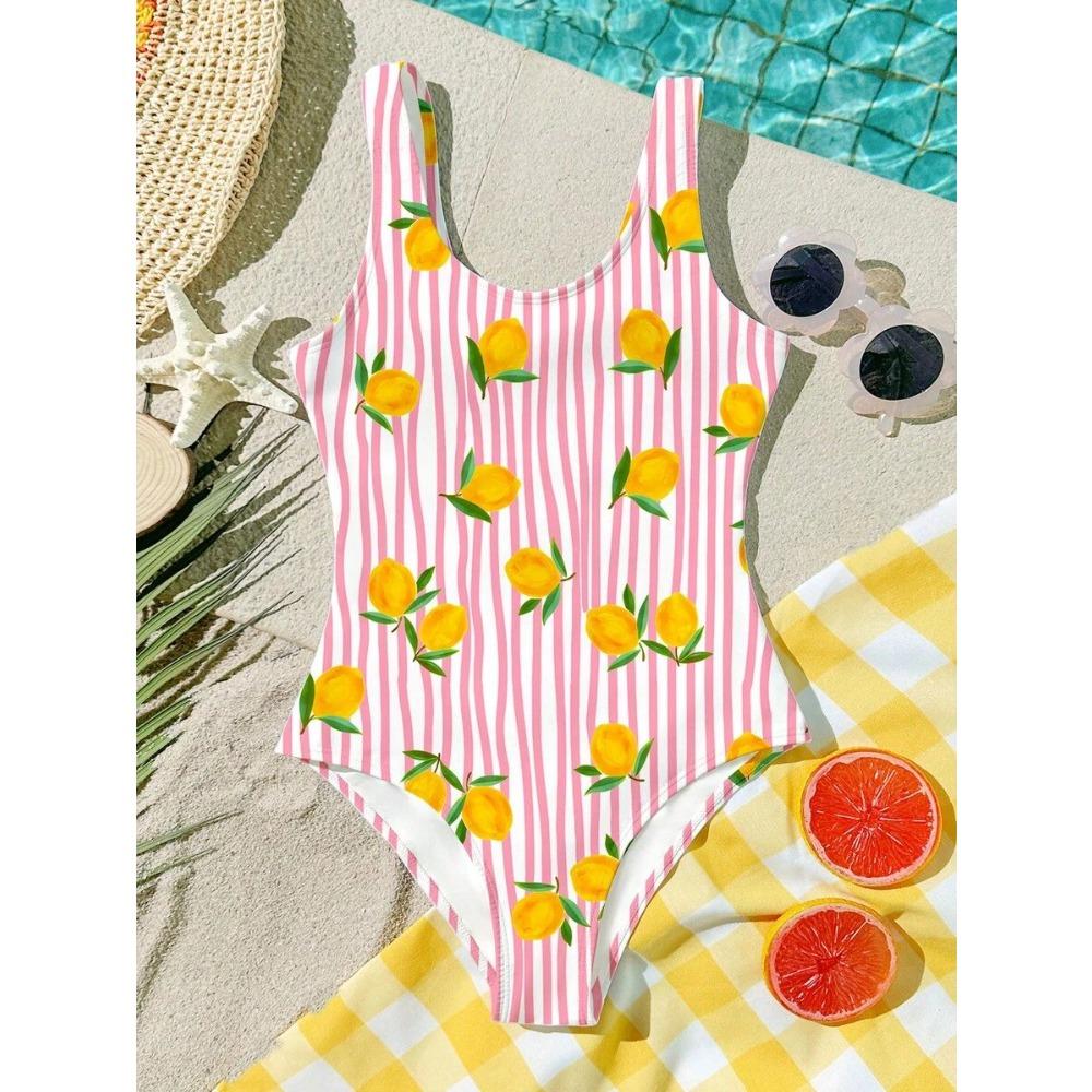 Girls One Piece Swimsuit Cute Cartoon Colorful Flower Print Sleeveless Swimwear Kids Summer Beach Bathing Suit