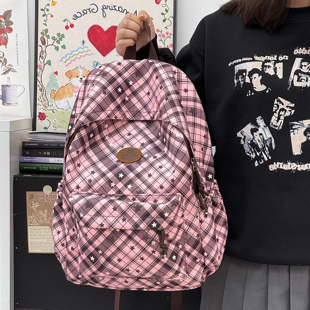 Schoolbag Korean version of junior high school schoolbag female high-value backpack style pattern large-capacity female college student class