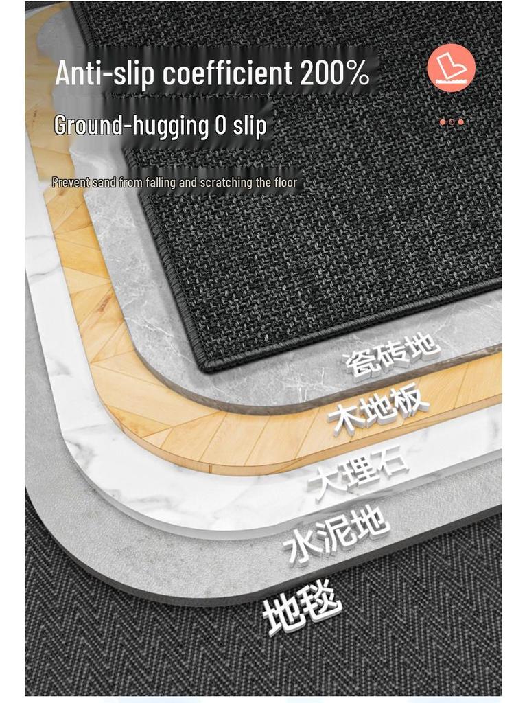 Elegant Non-Slip Outdoor Entryway Mat: Dirt-Resistant & Water-Absorbent