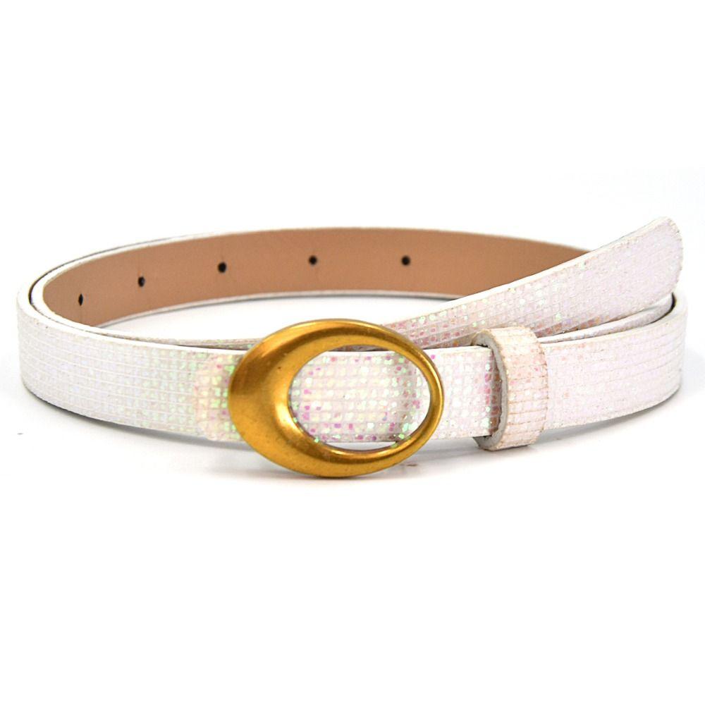 Bling Bling Glitter Rhinestone Belt Sparkling Luxury Brand Design O-shaped Buckle Belt Versatile Vintage Trendy Waistband