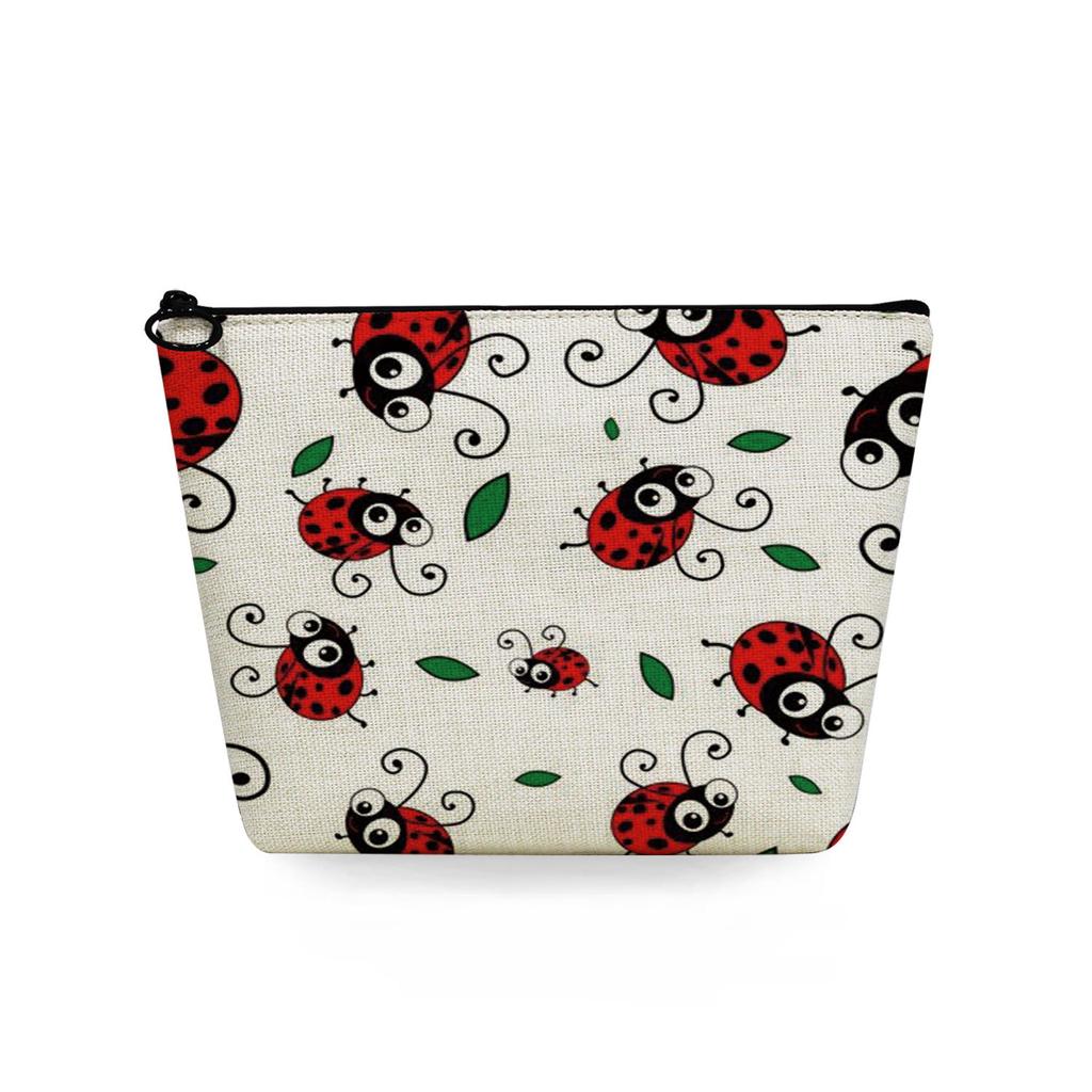 Women Seven-spotted ladybug Print Cosmetic Bag Toiletries Organize Travel Storage Case 6748