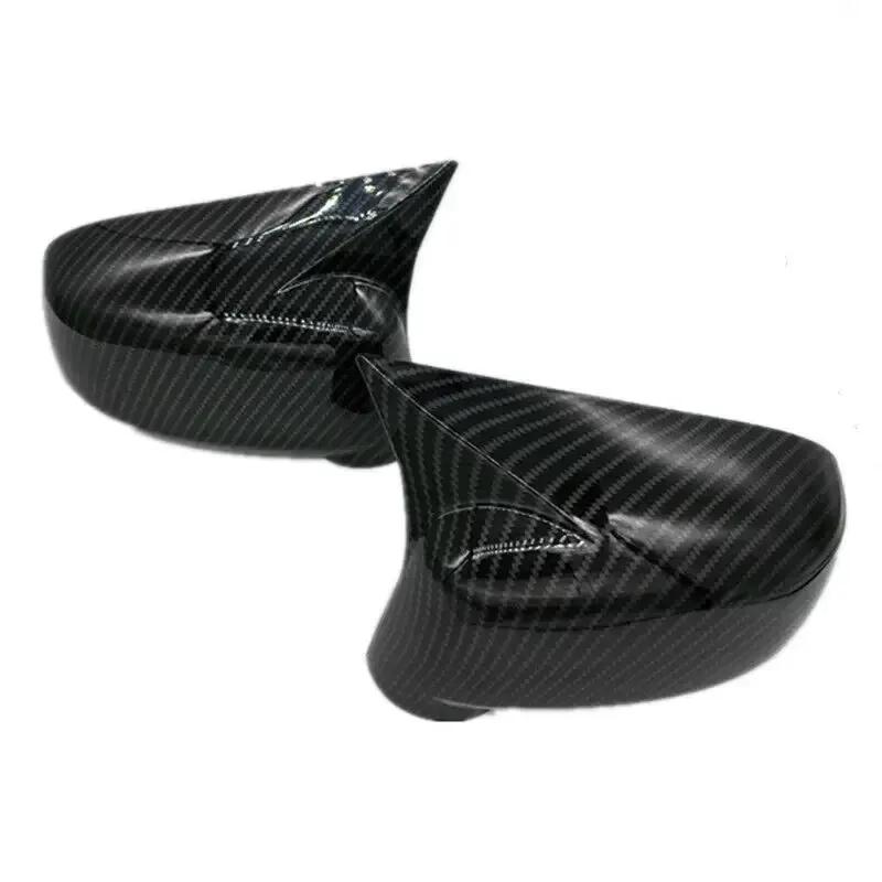 For Nissan Tiida Hatchback 2004-2010 ABS Car Rearview Side Mirror Cover Wing Cap Exterior Door Housing Trim Adhesive Sticker