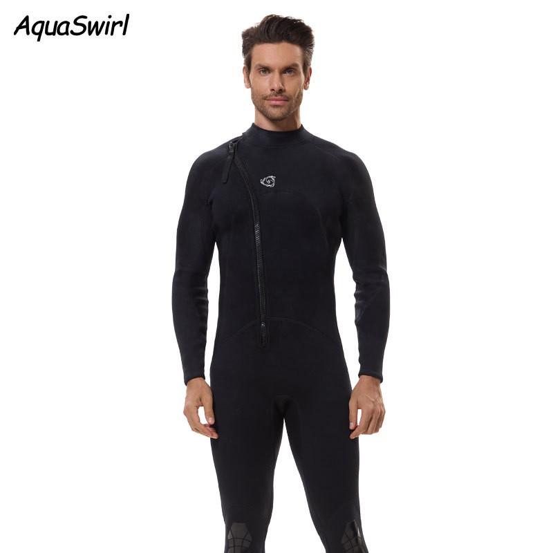 3mm Diving Suit Men's One-piece Warm Surfing Long-sleeved Cold-proof Snorkeling Swimming Pants Cold Resistant