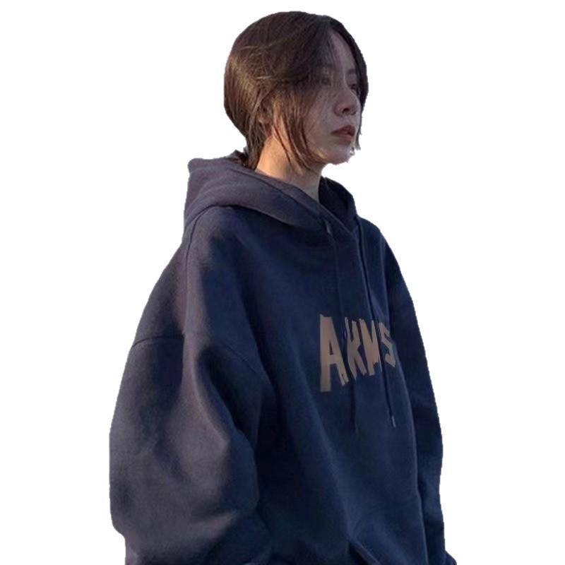 2025 Autumn/Winter Retro Hooded Oversized Fleece Sweatshirt