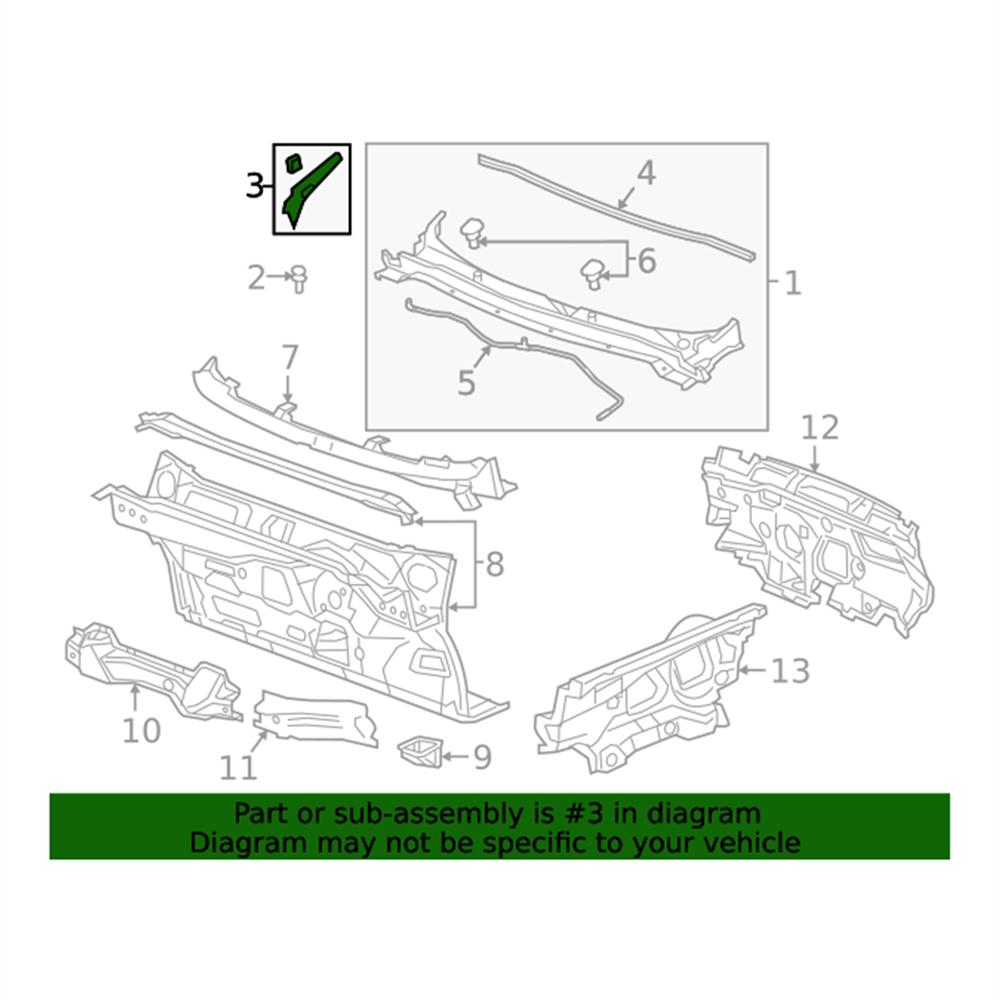 New Left Side Air Inlet Grille Panel Extension Replacement #23497829