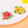 Brooch Pin Vibrant Color Peony Flower Leaves Shape Badge Clothing Decoration Sweaters Hats Bags Accessory