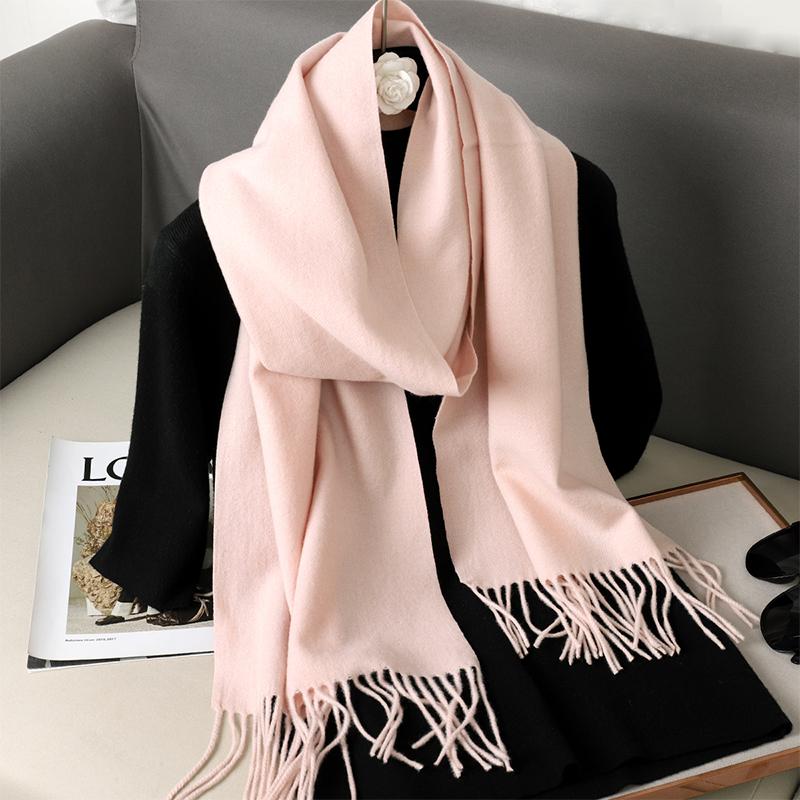 Nytt 62 farger Vinterskjerf for kvinner Langt Varmt Kasjmirskjerf Hijab Ensfarget Dame Sjal Wrap Kvinnelig Pashmina Bandana Hodeskjerf