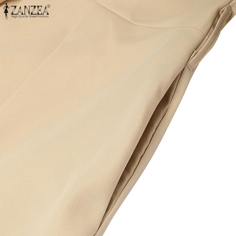 ZANZEA Women Casual Round Neck Summer Sleeveless Long Dress