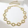 Women Metal Waist Chain Accessory With Carved Pattern And Single Loop Design