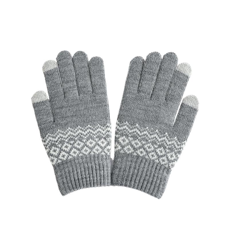 Winter Warm Knitted Gloves Mobile Phone Touch Screen Knitted Gloves Winter Thick Warm Cycling Riding Mountaineering Gloves