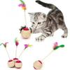 1PC Pet Cat Toy Colorful Feather Blanket Ball Grinding Claw Interactive Play Ball Cat Toy Sisal Shuttlecock Ball