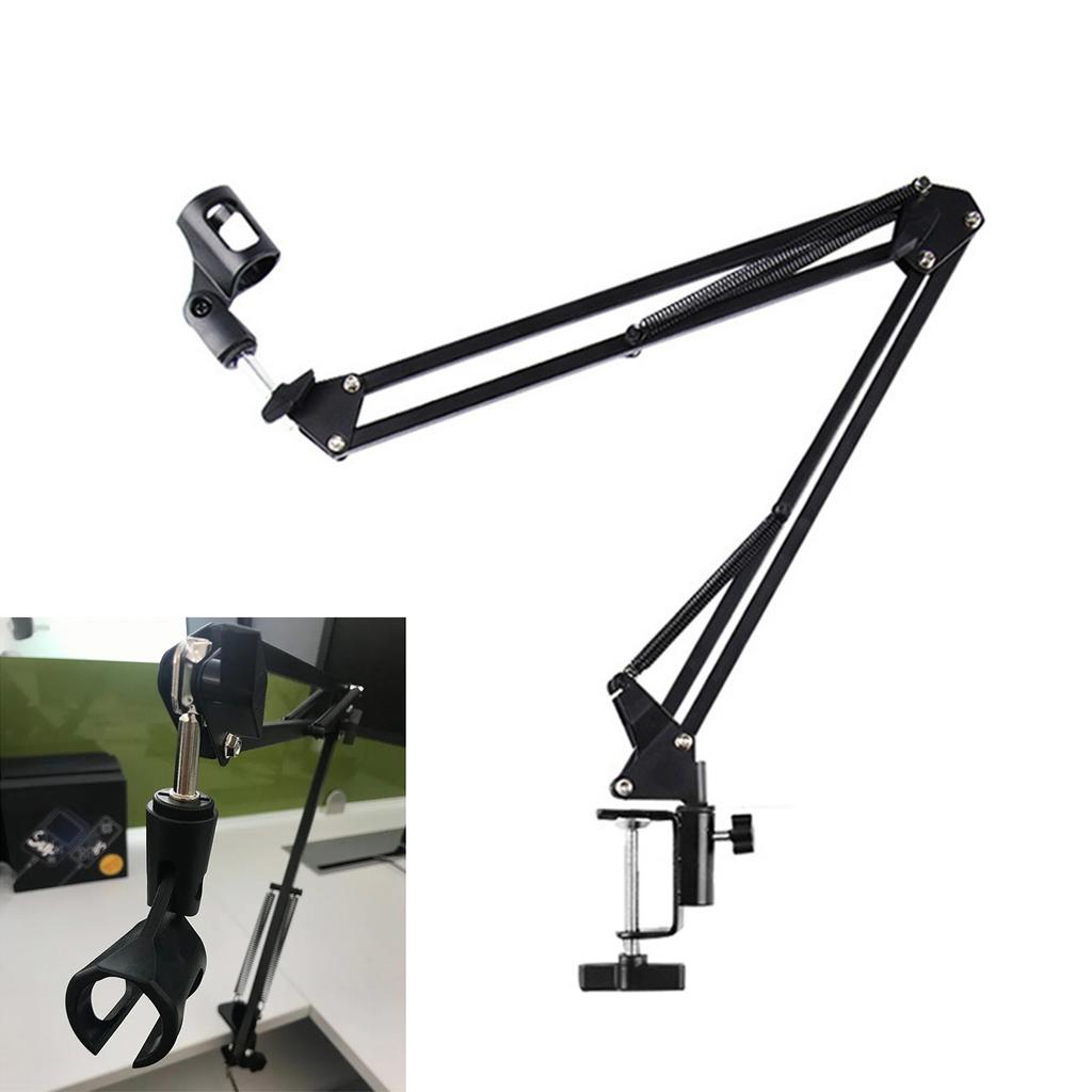Microphone Arm Stand Adjustable Suspension Boom Scissor Mic Stand Microphone Desk Mount Stand with Mic Clip