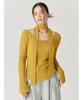 FRAY Mohair Knit Pullover FWNT245083 YEL I.D. Women's Open-Back