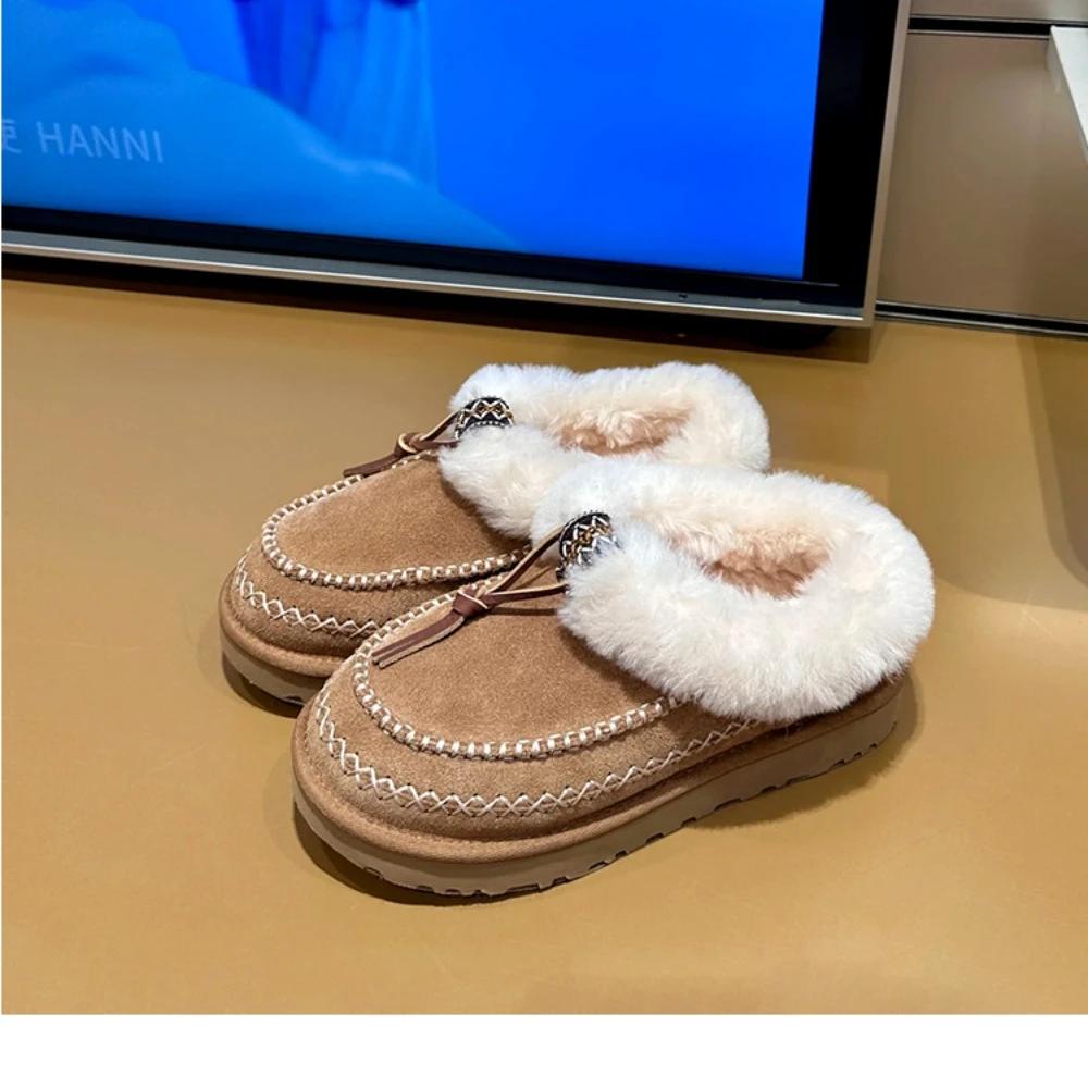Fashion Snow Boots for Women in Winter 2025, New Soft and Comfortable Cotton Boots with Plush Insulation, Northeast Large Cotton Shoes