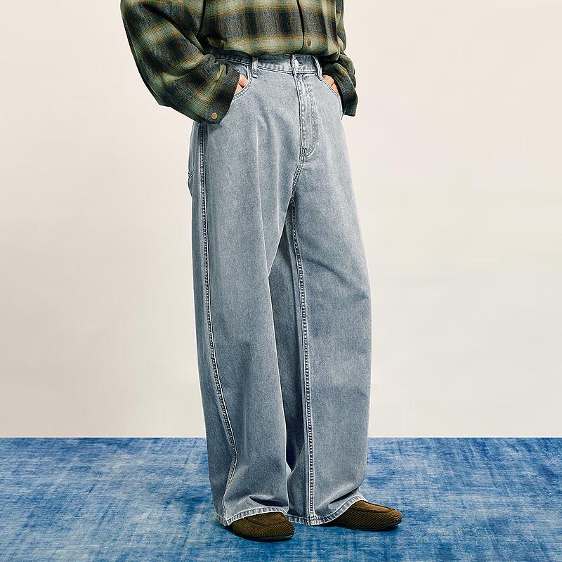 CROQUIS Men's Loose Straight-Leg Denim Jeans