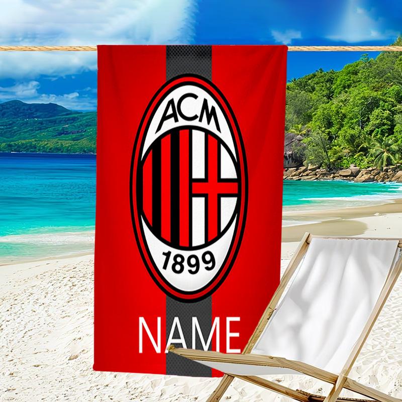 1pc Football26 Beach Towel with Custom Name, Beach/Swimming/Bath/Picnic/Camping Towel, Suitable for Seaside Beaches