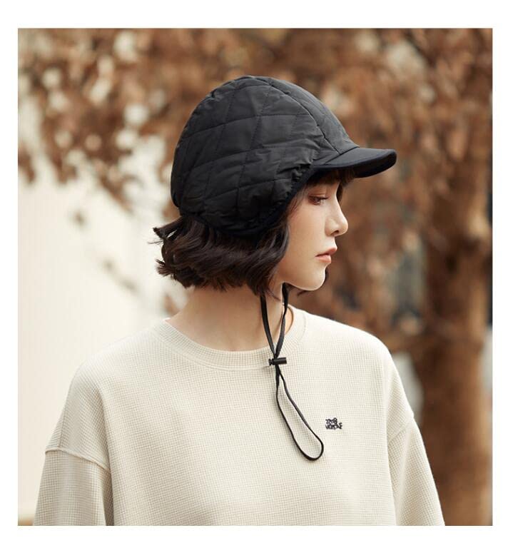 Croogo Flight Cap with Ear Short Pilot Perfect for Outdoor Work and Winter Flaps, Brim, Cap, Fleece-Lined, Windproof, Waterproof, Snowproof,