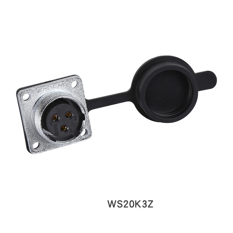 ZHQCN WS20 TQ+Z Waterproof Industry Socket Plug M20 Soldering Wire to Board Panel Mount Electronics Connector 2 3 4 5 7 9 12 Pin
