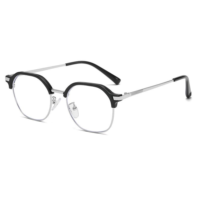 New Fashion Women'S Eyeglasses Frame  Material Semi-Rimless Eyeglass For Men Blue Light Blocking Man Glass