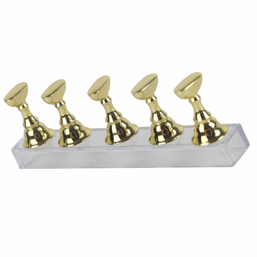 False Nail Display Stand Holder Set Nail Art Practice Holder Gold Magnetic Nail Showing Shelf