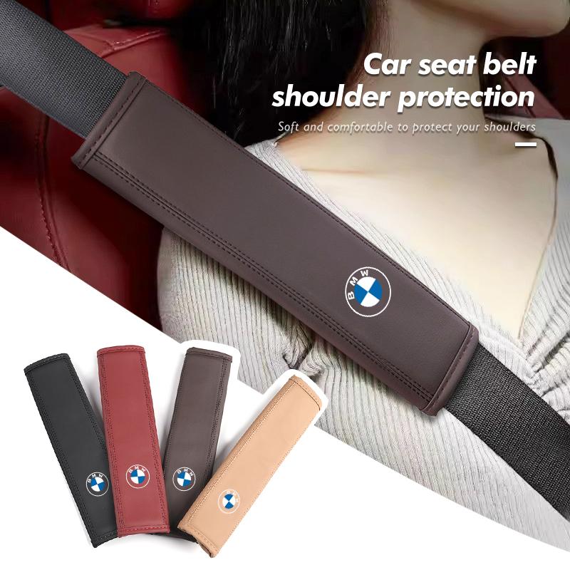 PU Leather Car Seat Belt Shoulder Cover Protection Padding Pad For BMW E46 E90 E60 F10 E39 F30 E36 E87 E90 E30 E53 F31 E92