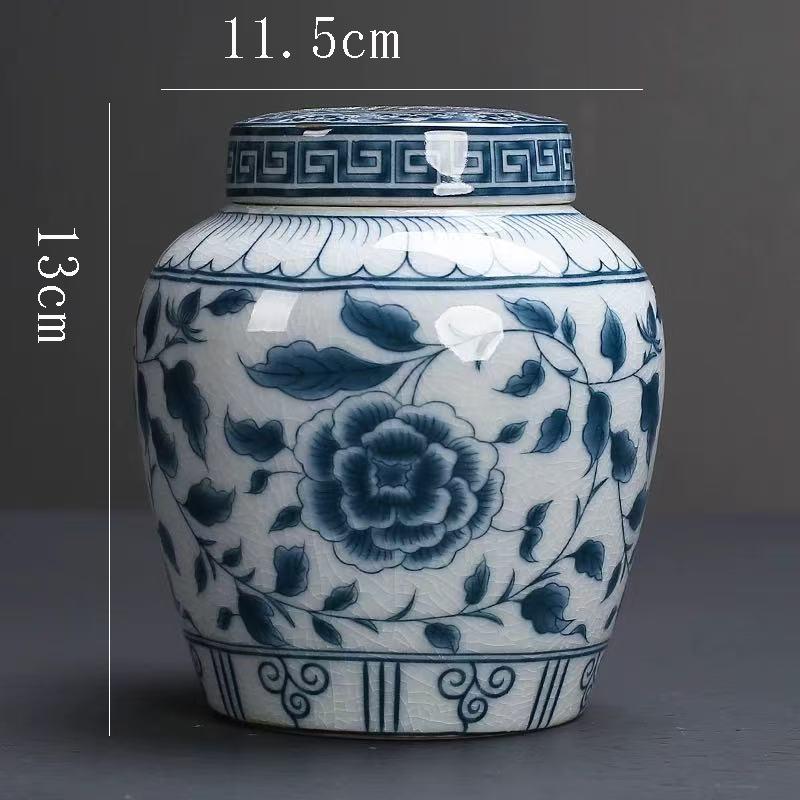 

Creative Blue and White Porcelain Tea Jars Vintage Ceramic Sealed Food Containers Household Nut Medicinal Materials Storage Jars