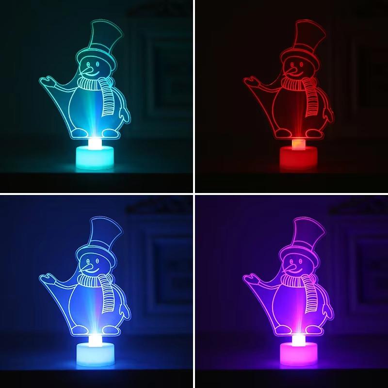 1 Stück Frohe Weihnachten LED Farbwechsel Mini Weihnachtsbaum Haus Tisch Party Dekor Anhänger Weihnachtsmann Dekorationen