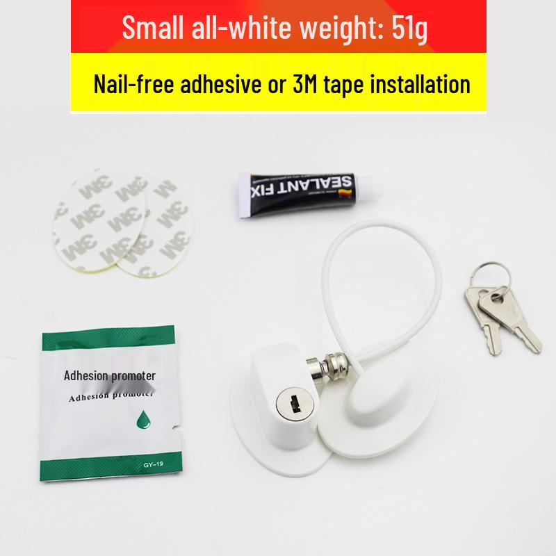 Child Safety Lock: Refrigerator, Window & Sliding Door Latch with Steel Wire – Fall Prevention & High-Rise Protection.