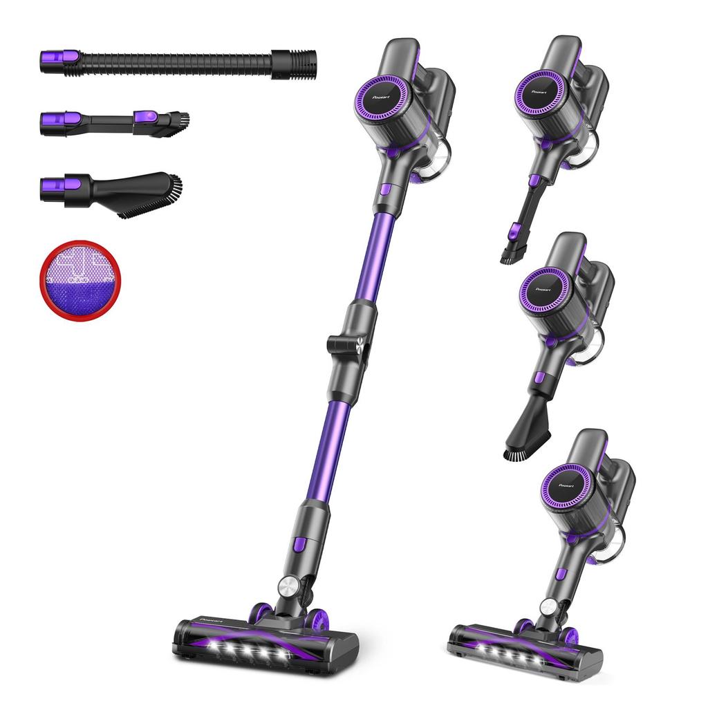POWEART N700 Cordless Handheld Vacuum Cleaner Purple 30KPa Suction 2600mAh Battery