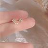 Sterling Ton Französisch Asymmetrisch Kreativ Kristallblume Vergoldung 14K Gold Ton Ohrringe Damen Süß Romantisch Dating SchmuckBlume