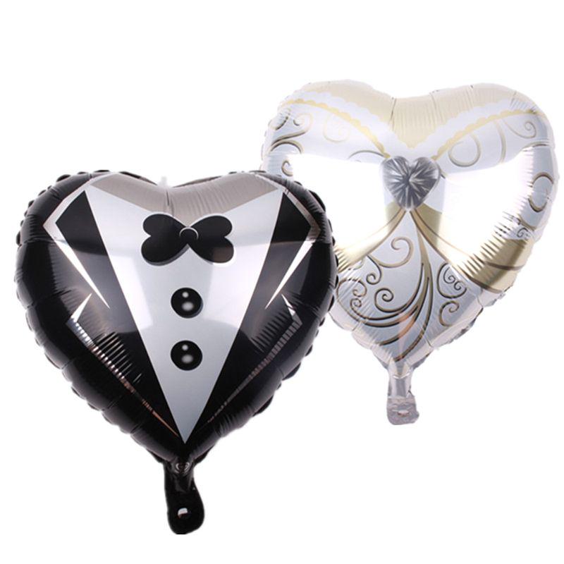 2pcs Braut und Bräutigam Kleid Aluminiumfolie Ballon Hochzeit Dekoration HK