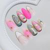 Artistic Press On Nail with Pearlescent Finish and Multiple Size for Women Girl Wedding Formal Occasion Nail Art 24PCS