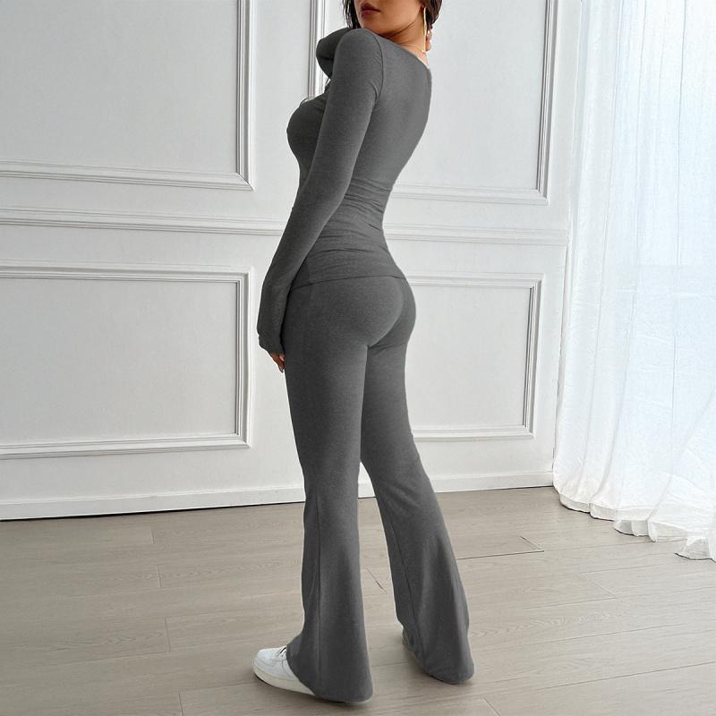 2026 New Sports-Style V-Neck T-Shirt and Yoga Pants Two-Piece Set Casual Women's Clothing