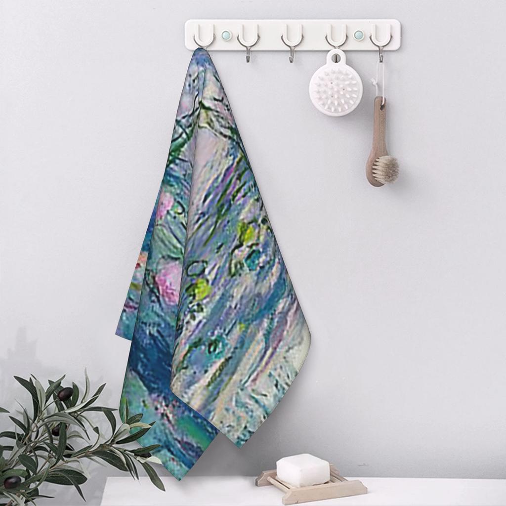 Ninfee Claude Monet Fine Un Morbido Asciugamano Viso Asciugatura Rapida Piscina Bagno Asciugamani in Cotone Assorbente Rapido
