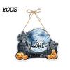 Festive Halloween Hanging Ornament Pumpkin Door Decor, Spooky Wall for Party Eye-catching Decoration Scene, Front Entryway Decoration, Trick or