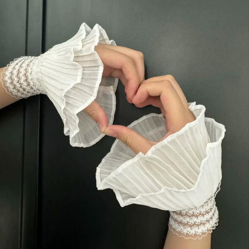 

Elastic Bracelet Accessory Comfortable Lolita Short Gloves Steampunk Lolita Sleeve Lace Wrist Cuffs For Festival Costume