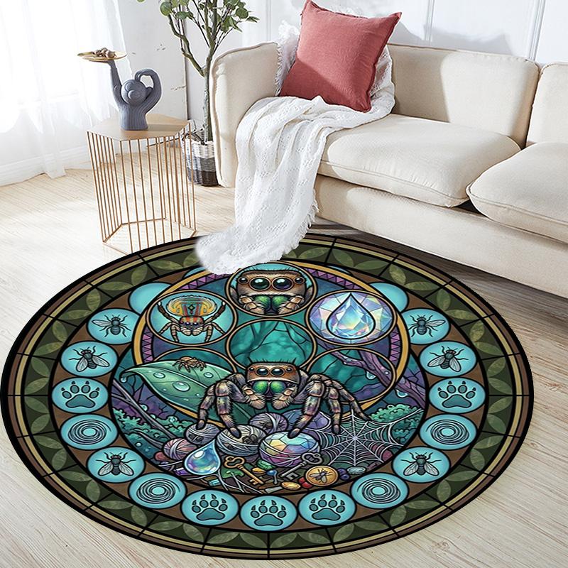 Underwater Treasures Window Round Area Rug Under Office Chairs Bedroom Living Room Home Decor
