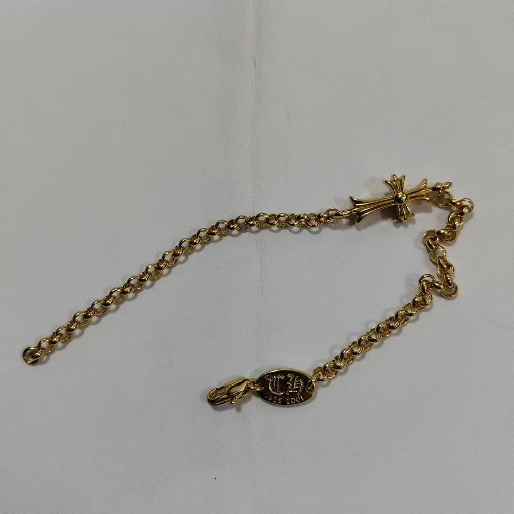 CH Retro Crono Bracelet with Diamond, Gold, Thai Silver, and Floral Cross Design