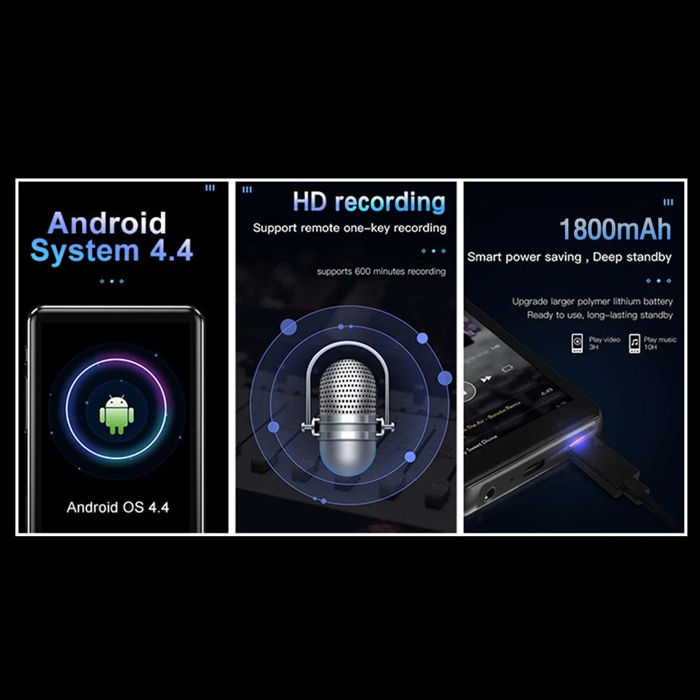 MP3 Player with Bluetooth and WiFi 4 Inch Full Touch Screen Mp4 Player with Speakers Android Digital HiFi Sound Music Player