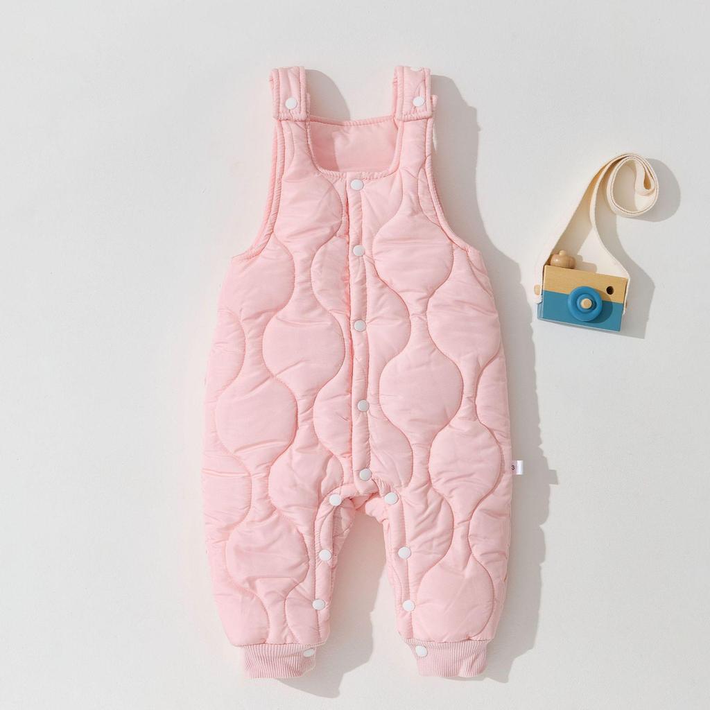 Pikowany kombinezon niemowlęcy: Ciepłe kombinezony jesienno-zimowe z rozpięciem w kroku