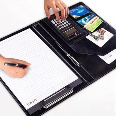 Multifunktionale A4 Konferenzmappe Große Kapazität Leder Business Schreibwarenmappe Tragbarer Büro Dokumentenorganizer