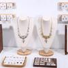 Solid Wood Velvet Mannequin Jewelry Stand for Pendant and Necklace Display
