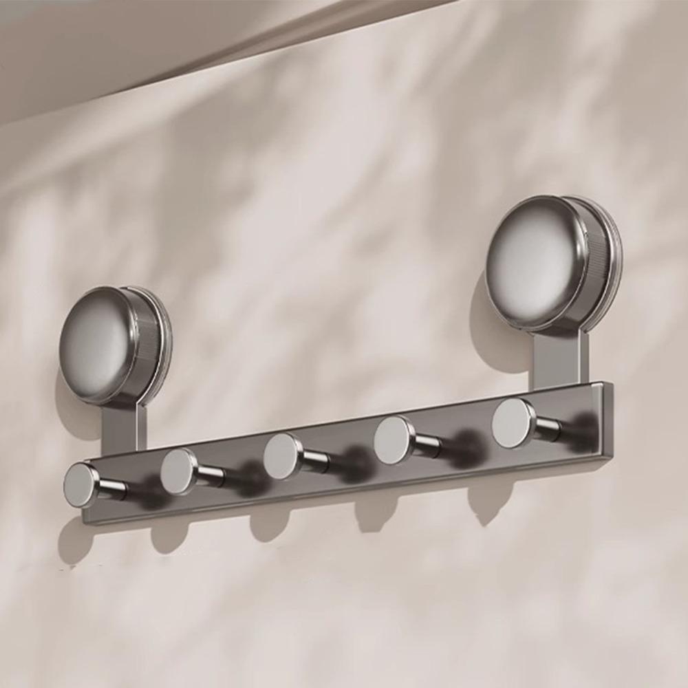 4/5/6 Hooks Suction Cup Door Hook Rust-proof Robe Hook Movable Clothes Hangers  Bedroom