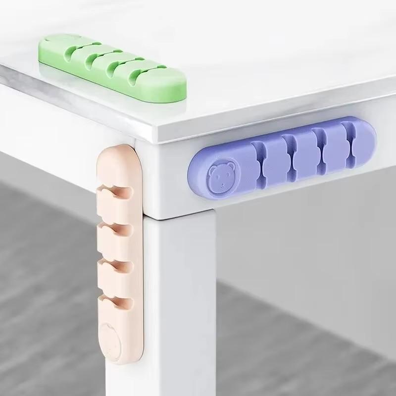 46 Wire Slot Usb Cable Organizer Management Wire Holder Cable Winder Tidy Silicone Clips For Mouse Keyboard Earphone Protector