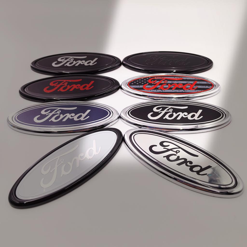 145mm Car Badge Front Grille Rear Trunk Hood Lid Logo Decor Cover Emblem For Ford Focus Mk Fiesta Ranger Mondeo S-MAX Kuga Edge