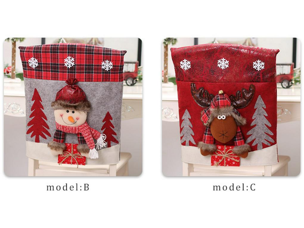 Weihnachtsmann 3D Cartoon Kunstleder Stuhlhussen Set