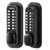 Mechanical Keyless Entry Door Lock, 2.0 Code Upgrade, 4-7 Digits Code, Double-Sided Push Button Combination Mechanical Keypad Door Knob, Auto Locking,